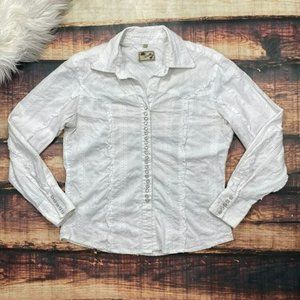 White Button-Up Women's Top